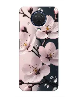 Чехол для Nokia G20 с картинкой «Нежная сакура и капли»