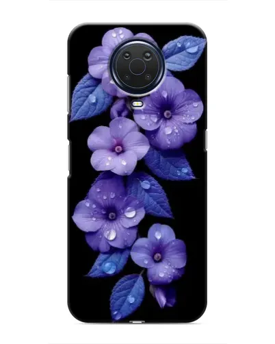 Чехол для Nokia G20 с картинкой «Фиолетовые цветы с росою»