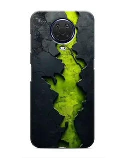 Чехол для Nokia G20 с картинкой «Салатовый разлом скалы»