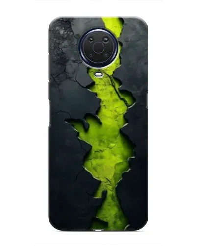 Чехол для Nokia G20 с картинкой «Салатовый разлом скалы»