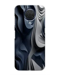 Чехол для Nokia G20 с картинкой «Объемные синие складки»