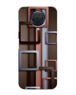 Чехол для Nokia G20 с картинкой «Коричневые объемные квадраты»