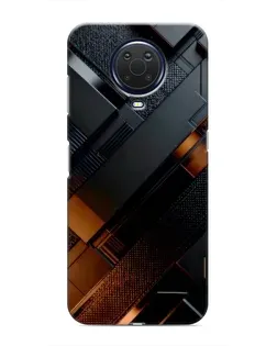 Чехол для Nokia G20 с картинкой «Черные геометрические блоки»