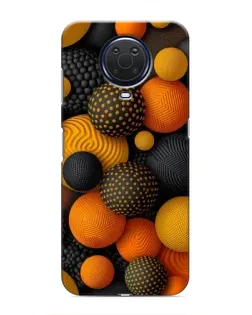 Чехол для Nokia G20 с картинкой «Объемные оранжевые сферы»