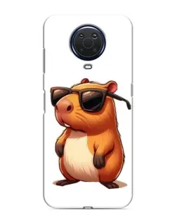 Чехол для Nokia G20 с картинкой «Капибара в очках»