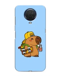 Чехол для Nokia G20 с картинкой «Капибара на скейте»