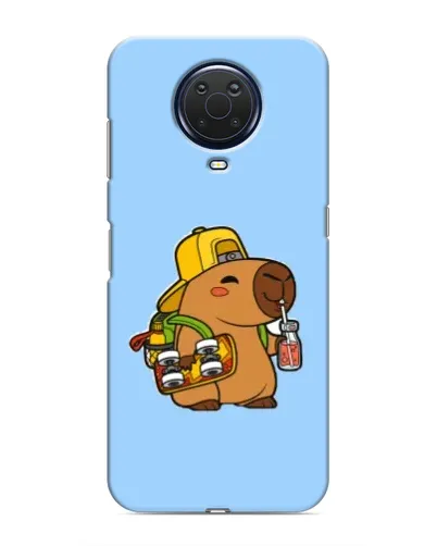 Чехол для Nokia G20 с картинкой «Капибара на скейте»