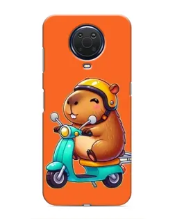Чехол для Nokia G20 с картинкой «Капибара на скутере»