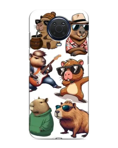 Чехол для Nokia G20 с картинкой «Крутые капибары музыканты»