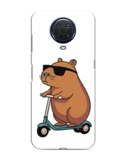 Чехол для Nokia G20 с картинкой «Капибара на самокате»
