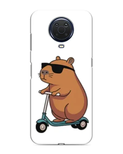 Чехол для Nokia G20 с картинкой «Капибара на самокате»