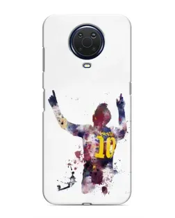 Чехол для Nokia G20 с картинкой «Акварельный Месси Барселона»