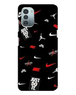 Чехол для Nokia G21 с картинкой «Nike Mix Pattern»
