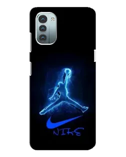 Чехол для Nokia G21 с картинкой «Jordan Neon Blue»