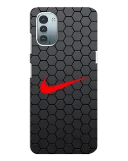 Чехол для Nokia G21 с картинкой «Nike — карбоновая сетка»