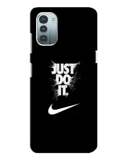 Чехол для Nokia G21 с картинкой «Текстовый принт Nike»