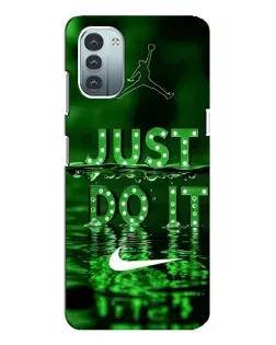 Чехол для Nokia G21 с картинкой «Зеленый неоновый Nike»