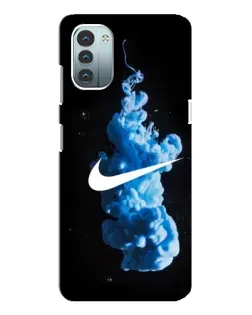 Чехол для Nokia G21 с картинкой «Nike и синий дым»