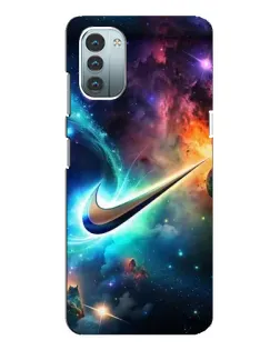 Чехол для Nokia G21 с картинкой «Космический Nike Swoosh»
