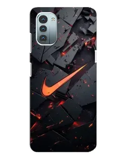 Чехол для Nokia G21 с картинкой «Nike — эффект разломов»