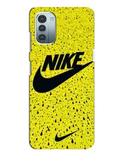 Чехол для Nokia G21 с картинкой «Желтый текстурный Nike»