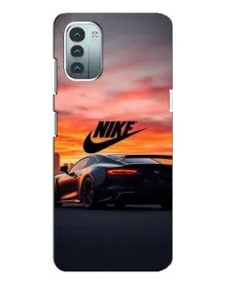 Чехол для Nokia G21 с картинкой «Nike и суперкар»