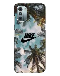 Чехол для Nokia G21 с картинкой «Тропический принт Nike»