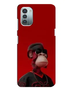 Чехол для Nokia G21 с картинкой «Bored Ape в красном»