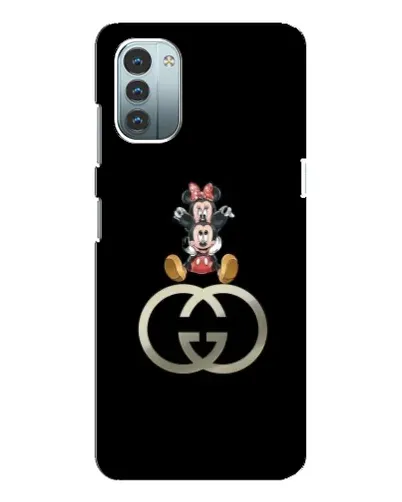 Чехол для Nokia G21 с картинкой «Минни Маус на лого»
