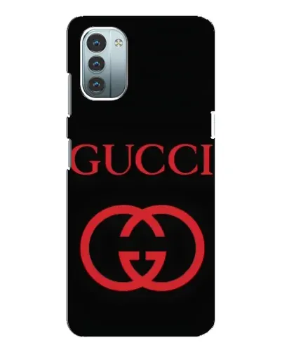 Чехол для Nokia G21 с картинкой «Gucci — красный логотип»