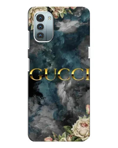 Чехол для Nokia G21 с картинкой «Абстрактные цветы Gucci»