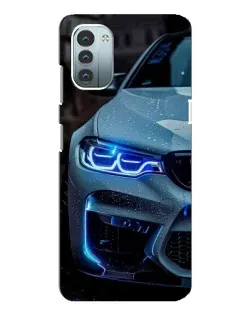 Чохол для Nokia G21 з картинкою «Погляд BMW з синіми фарами»