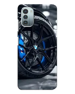 Чехол для Nokia G21 с картинкой «Колесо BMW вблизи»