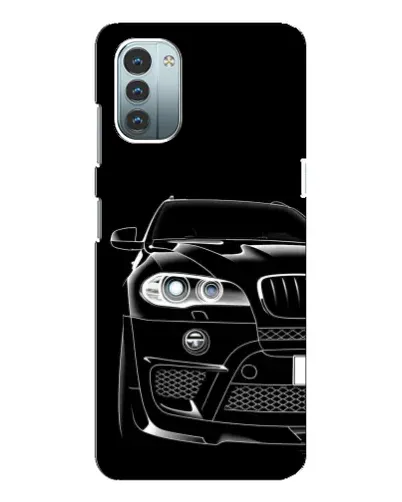 Чехол для Nokia G21 с картинкой «Темный силуэт BMW»