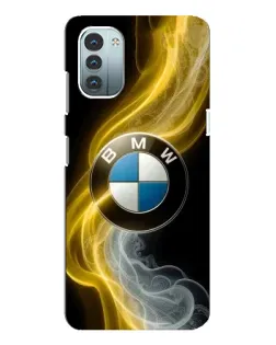 Чехол для Nokia G21 с картинкой «Золотистый дым BMW»