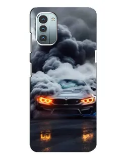 Чехол для Nokia G21 с картинкой «BMW в дыму»