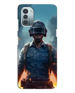 Чехол для Nokia G21 с картинкой «PUBG — реалистичный герой»