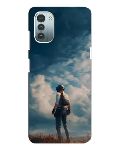 Чехол для Nokia G21 с картинкой «Герой PUBG на скале»