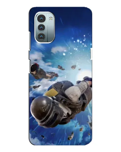 Чехол для Nokia G21 с картинкой «Десант PUBG — прыжок»