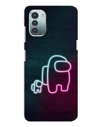 Чехол для Nokia G21 с картинкой «Among Us неон-арт»