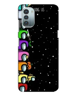 Чехол для Nokia G21 с картинкой «Команда Among Us»