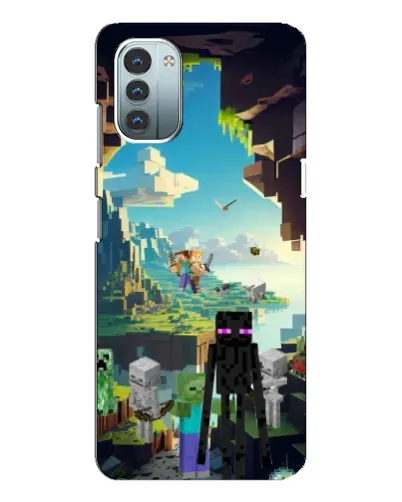 Чехол для Nokia G21 с картинкой «Эндермен в лесу»