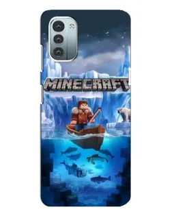 Чехол для Nokia G21 с картинкой «Minecraft ледяной мир»