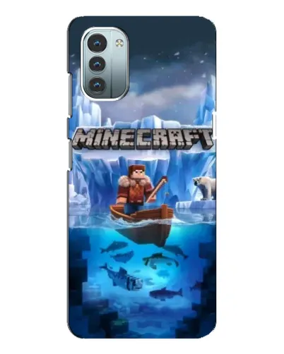 Чехол для Nokia G21 с картинкой «Minecraft ледяной мир»