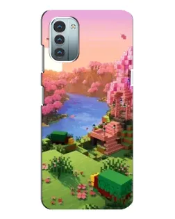 Чехол для Nokia G21 с картинкой «Розовое дерево Minecraft»