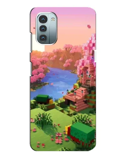 Чехол для Nokia G21 с картинкой «Розовое дерево Minecraft»