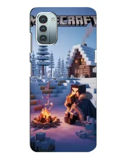 Чехол для Nokia G21 с картинкой «Зимний Minecraft»