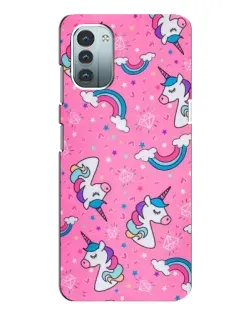 Чехол для Nokia G21 с картинкой «Unicorn паттерн розовый»