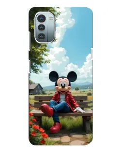 Чехол для Nokia G21 с картинкой «Микки на скамейке»