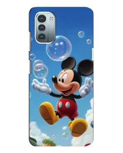 Чехол для Nokia G21 с картинкой «Mickey и мыльные пузыри»